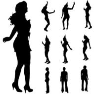 Vector silhouette of a woman N310