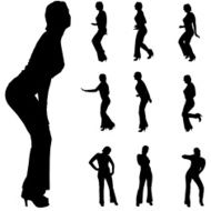 Vector silhouette of a woman N311