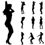 Vector silhouette of a woman N312
