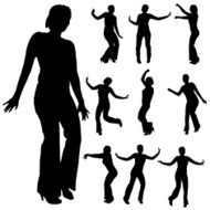 Vector silhouette of a woman N313