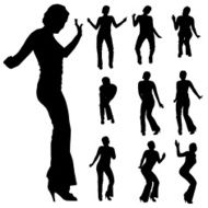 Vector silhouette of a woman N314