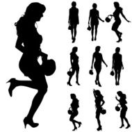 Vector silhouette of a woman N315