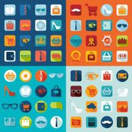 Set of fashion flat icons N21