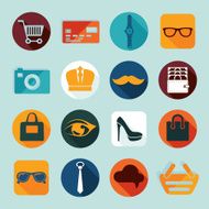 Set of fashion flat icons N22