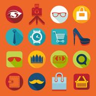 Set of fashion flat icons N23