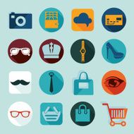 Set of fashion flat icons N25