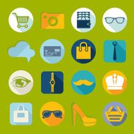 Set of fashion flat icons N27