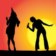 Vector silhouette women