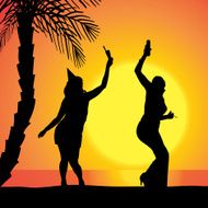 Vector silhouette women N3