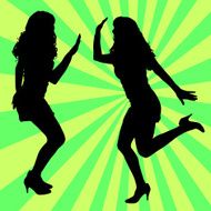 Vector silhouette women N5