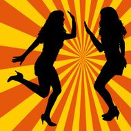 Vector silhouette women N6