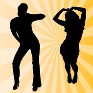 Vector silhouette women N7