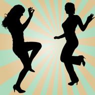 Vector silhouette women N8