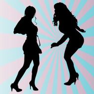 Vector silhouette women N9