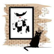 The girl&#039;s portrait on a wall N2