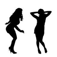 Vector silhouette of a woman N347