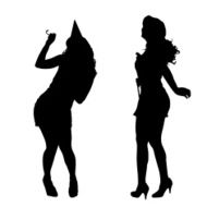 Vector silhouette of a woman N348