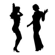 Vector silhouette of a woman N349