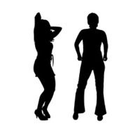 Vector silhouette of a woman N350
