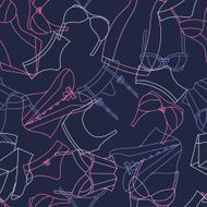 Fashion lingerie seamless pattern with female underwear
