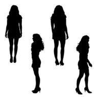 Vector silhouette of a woman N354