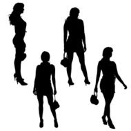 Vector silhouette of a woman N355