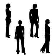 Vector silhouette of a woman N356
