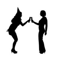 Vector silhouette of a woman N359
