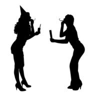Vector silhouette of a woman N360