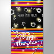 New Year Party invitation - bright laces with snowflakes