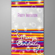 Merry Christmas Party invitation - bright laces with snowflakes