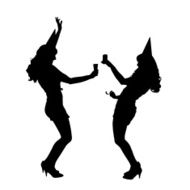 Vector silhouette of a woman N362