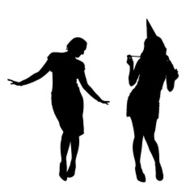 Vector silhouette of a woman N363