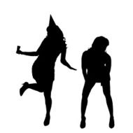 Vector silhouette of a woman N364