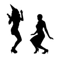 Vector silhouette of a woman N365