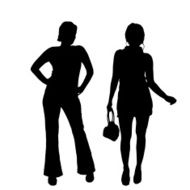 Vector silhouette of a woman N366