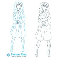 Girl in winter fur coat