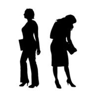 Vector silhouette of a businesswoman N6