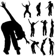 Vector silhouette of a woman N372