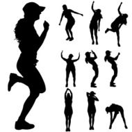 Vector silhouette of a woman N377