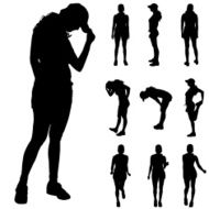 Vector silhouette of a woman N379