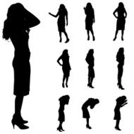 Vector silhouette of a woman N384