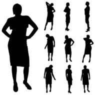 Vector silhouette of a woman N386