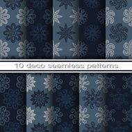 Set of 10 Seamless Decorative Floral Patterns N3