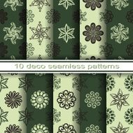 Set of 10 Seamless Decorative Floral Patterns N4