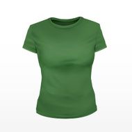 blank women T-shirt in green