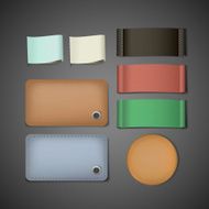 blank leather jeans label set
