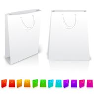 Set of isolated paper bags on white background With different