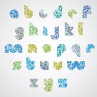 Pattern choppy colorful fashionable font lower case letters N2