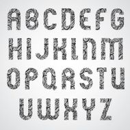 Pattern glamorous black fashionable font upper case letters N2